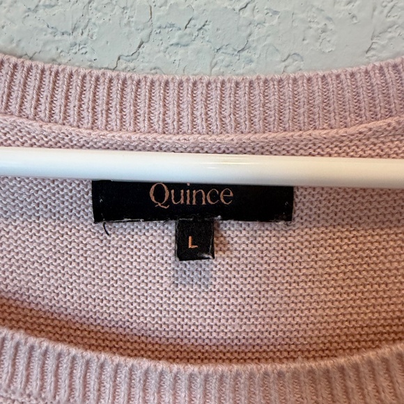 Quince Pink Cotton Cashmere Sweater Size Large - Picture 5 of 7
